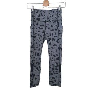 Lululemon Pace Rival High-Rise Crop 22" Labyrinth Black Athletic Leggings Sz 2